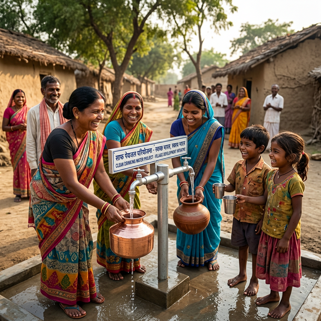 Clean water project in a village